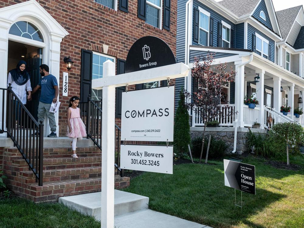 Prospective home buyers leave a property for sale during an Open House in a neighborhood in Clarksburg, Md. on September 3, 2023. The new real estate commission structure could mean buyers have to pay more out-of-pocket fees starting in July.