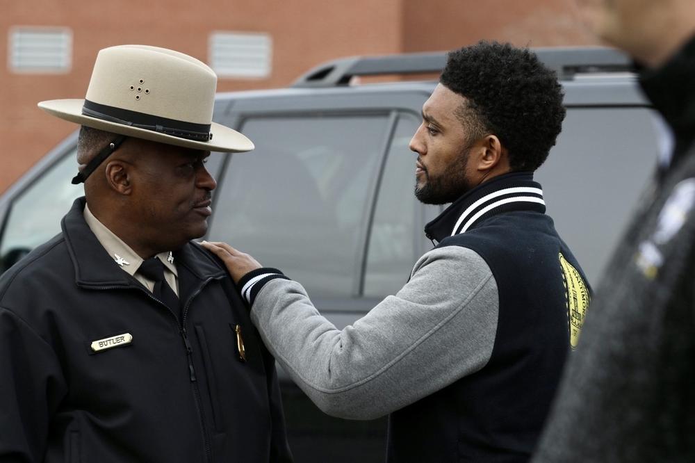 Baltimore Mayor Brandon M. Scott at the Maryland Department of Transportation campus near the bridge.