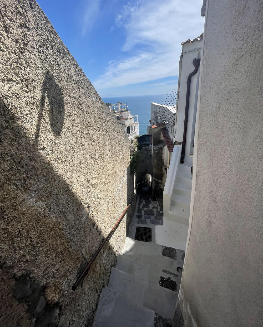 The stairway up to Lauren's accommodations in Amalfi.