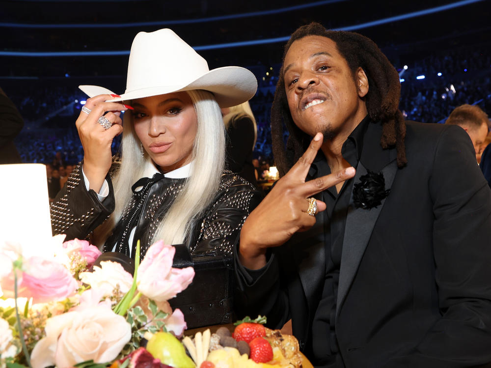 Beyoncé and Jay-Z attend the 66th Grammy Awards at Los Angeles' Crypto.com Arena on Feb. 4, 2024.