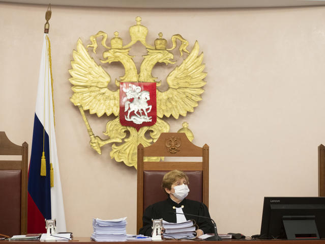 Judge Alla Nazarova attends a hearing in the Supreme Court of the Russian Federation in Moscow on Nov. 25, 2021.