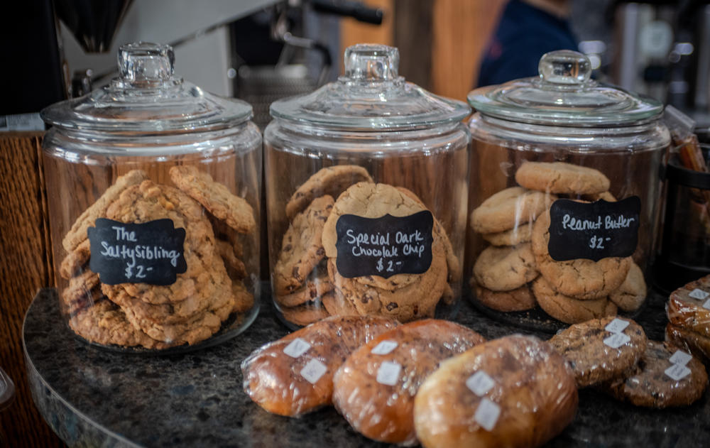Sibling Coffee Roasters features a variety of house-made baked goods including a 