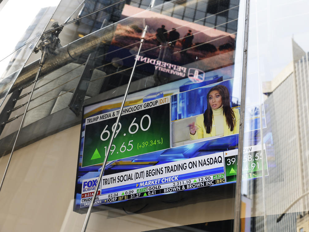 Stock in the parent company of Donald Trump's social media company fizzled on Monday, reversing last week's big gains.