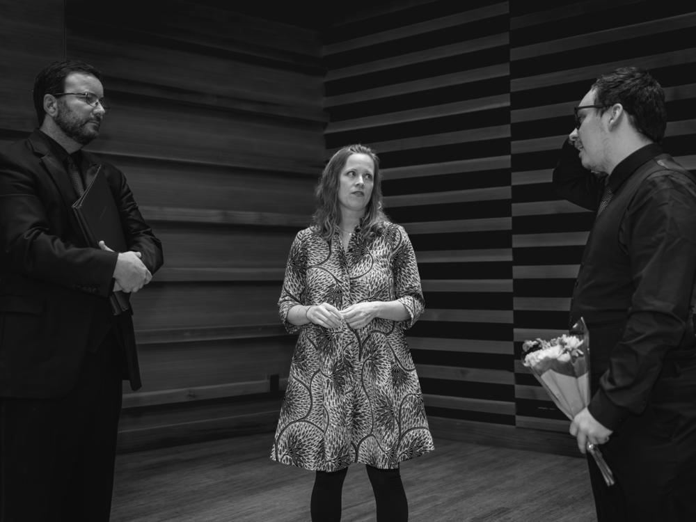 Matthew McCutchen, Heather O'Leary and Hunter Pomeroy at the University of South Florida Symphonic Band & Wind Ensemble show at USF Concert Hall.