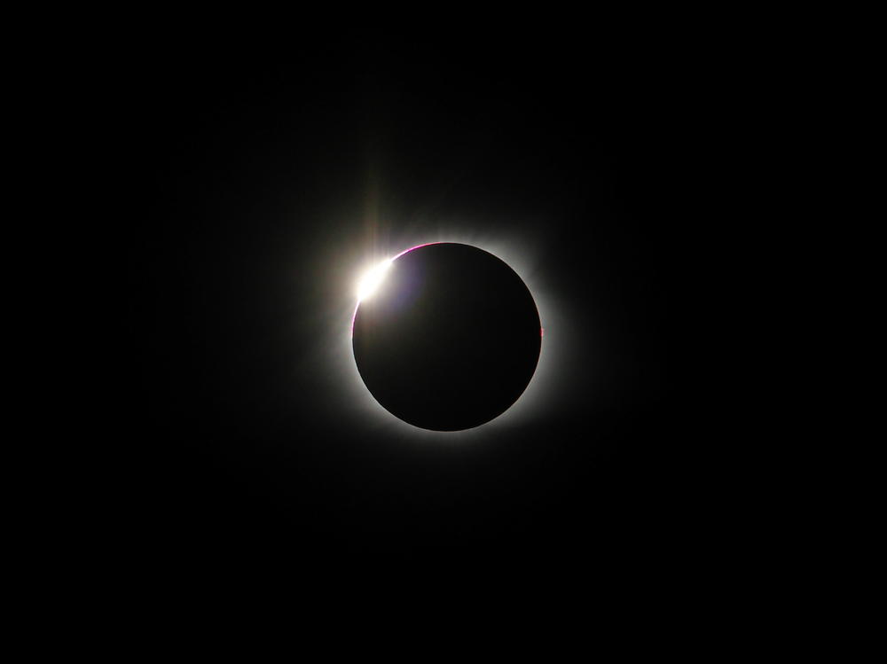 Diamond ring effect as seen from Scottsville, Kentucky during the 2017 total solar eclipse.
