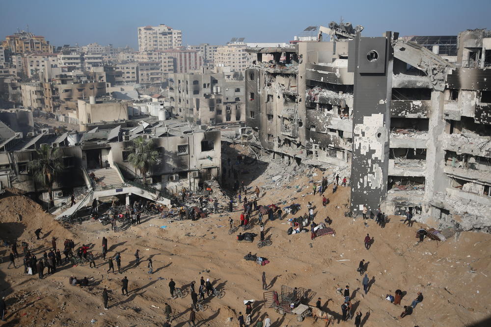 The damaged area around the Al-Shifa Hospital in Gaza City on April 1, 2024.
