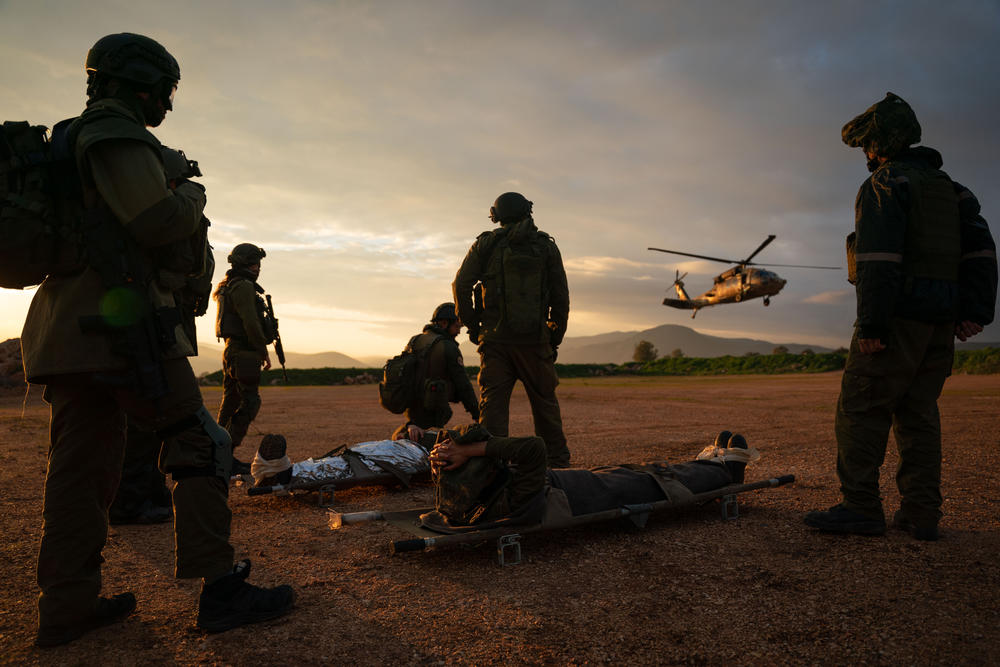 Israeli soldiers take part in a military drill in northern Israel on Feb. 20, in an effort to prepare for a potential escalation in the conflict between Israel and Hezbollah in Lebanon.