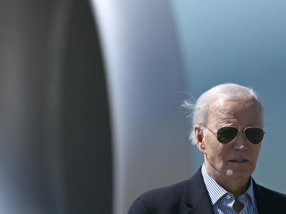 President Biden walks to board Air Force One on March 29.