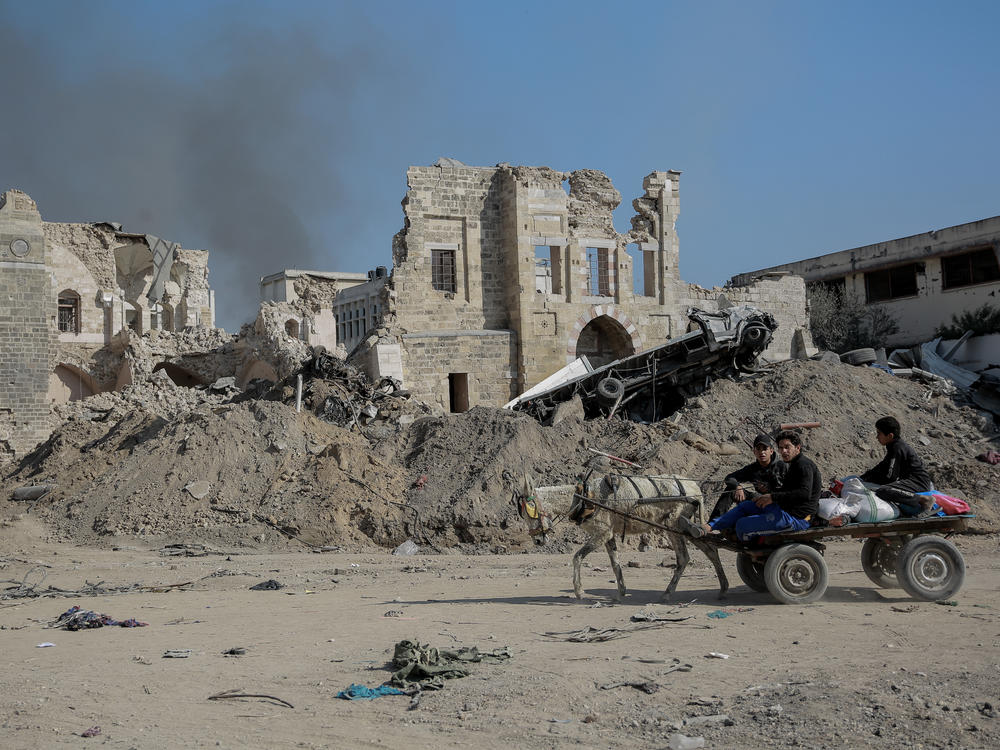 What is left of Pasha's Palace amid Israel's bombardment of Gaza. Historians of Gaza say Napoleon slept there for three nights in 1799.