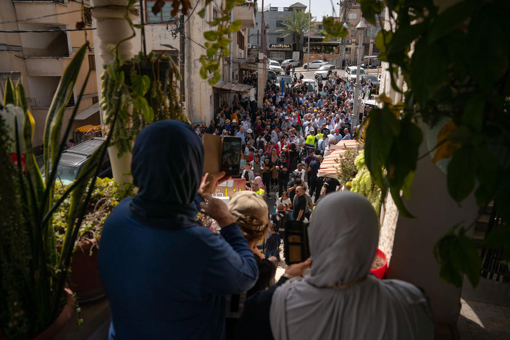 Palestinian citizens of Israel march in Deir Hanna for Land Day on March 30. Some protest permits for Palestinian citizens of Israel have had 