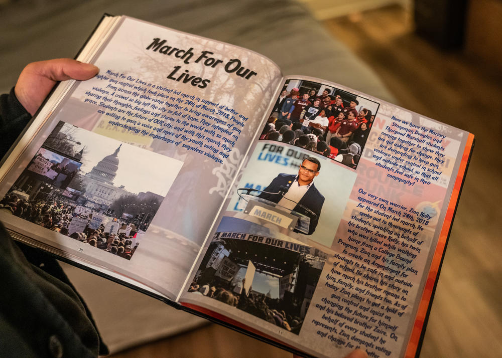Zion Kelly's high school yearbook documented his efforts to bring attention to gun violence during the March for Our Lives rally.