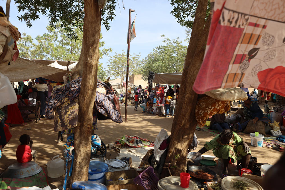 A camp for displaced Sudanese people in the city of Wad Madani, on Dec. 10, 2023.