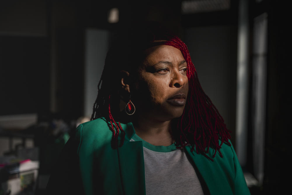 Chantay Love, Co-Founder and President of EMIR Healing Center, stands for a portrait at the Germantown office in Philadelphia on Monday, March 25, 2024.