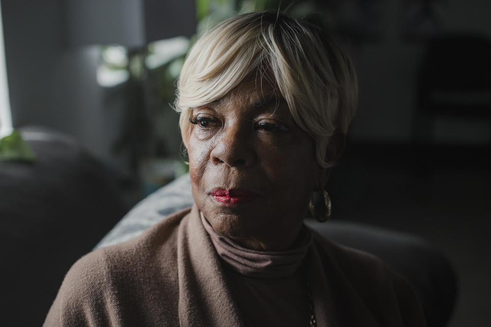 Dr. Dorothy Johnson-Speight, founder of Mothers in Charge, sits for a portrait in Philadelphia on Thursday, March 2, 2024. Johnson-Speight's son, Khaaliq Jabaar Johnson, died after being shot over a parking dispute in 2003. Mothers in Charge has various services to support mothers impacted by gun violence.