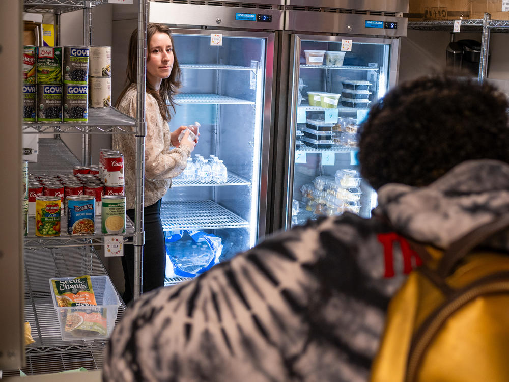 The food pantry on the campus at Hudson County Community College.
