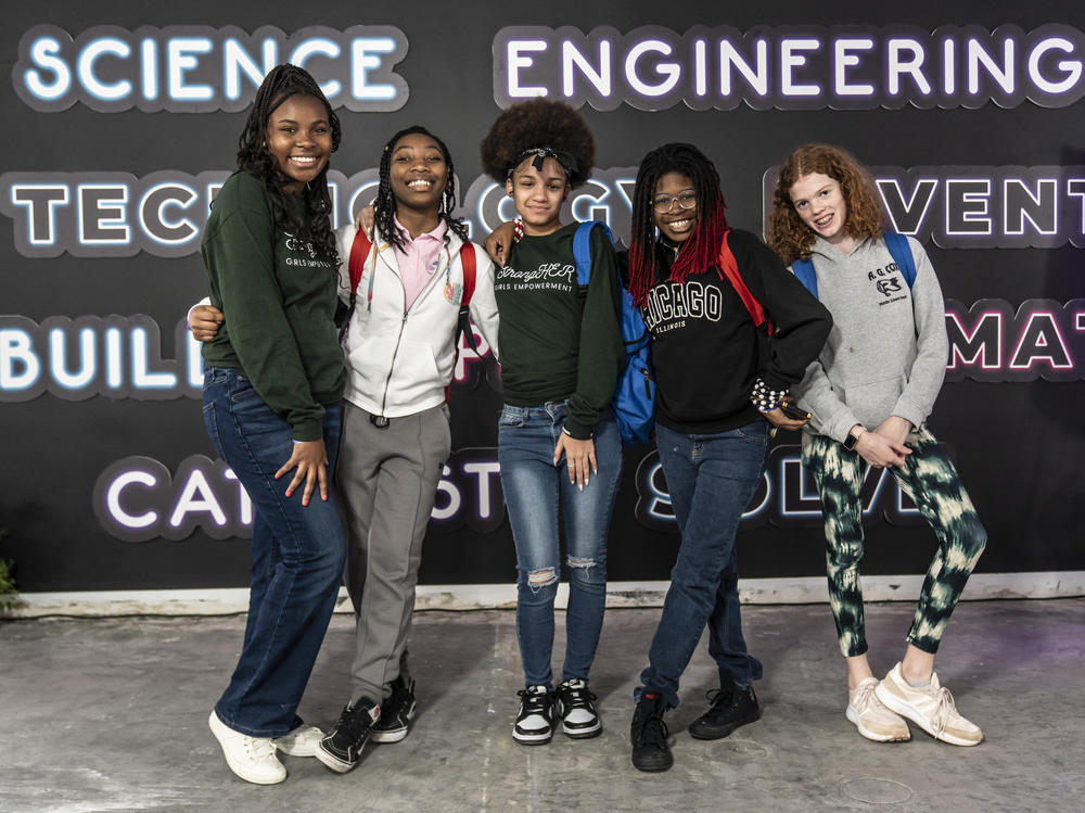 Seventh-graders attended the National STEM Festival in D.C. They are, left to right, Makayla Warren, Morgan Locke, Maleah Johnson, Taryn Ward and Jordan Krull. They are part of an after-school STEM program in North Carolina.