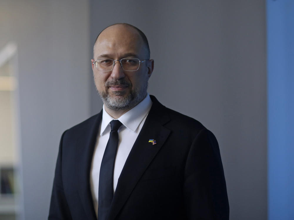 Denys Shmyhal, Ukraine's Prime Minister, at NPR headquarters in Washington, D.C.