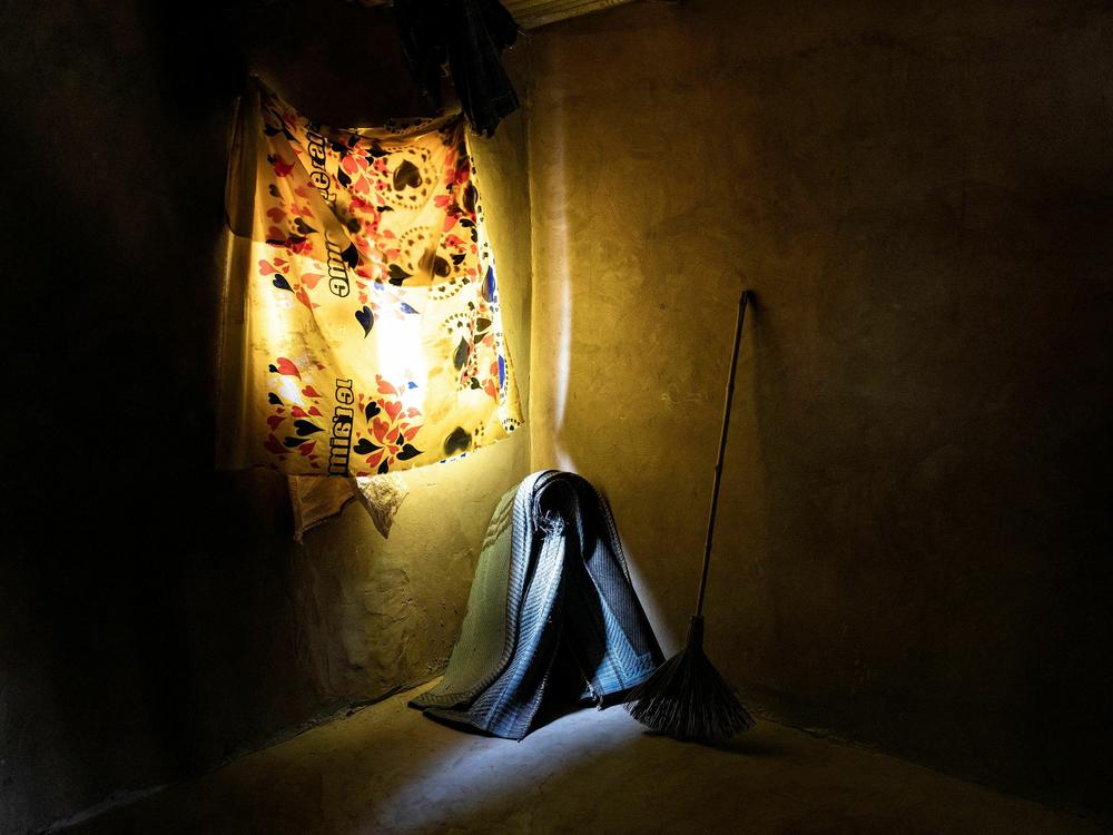 An empty room is pictured in a concrete house in Matam, Senegal. Many families don't have electricity nor the means to own a fan or air conditioning to help quell the intense heat at night, temperatures can stay around 35 degree Celsius throughout the night.