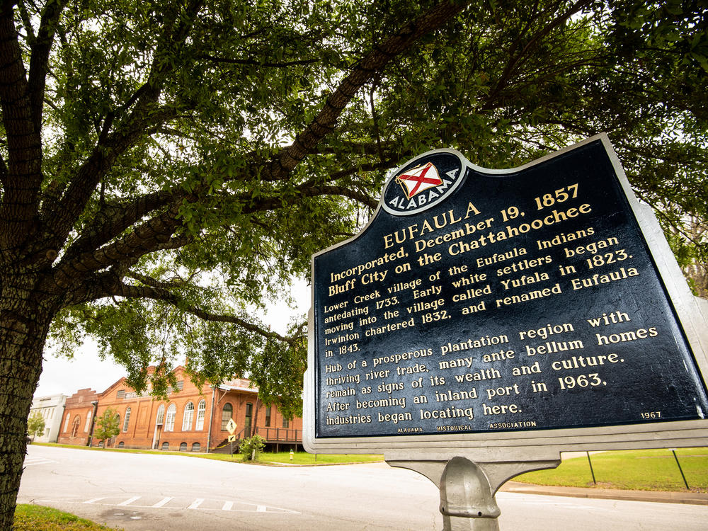 A historical marker found in Eufaula, Ala.