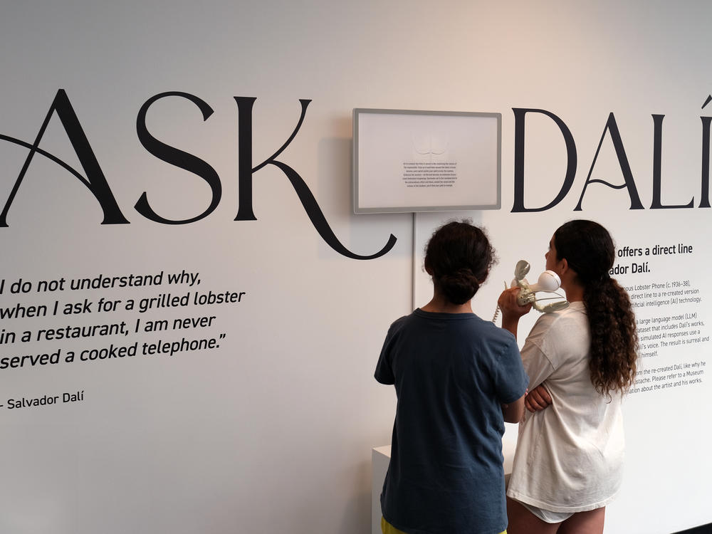 Visitors speak with AI Salvador Dalí via the 