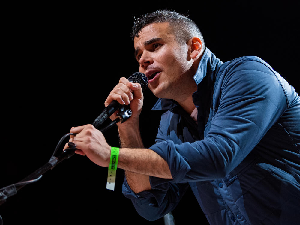 Musician Rostam Batmanglij, pictured here performing in 2017, shared his songwriting process with Adam Moss.