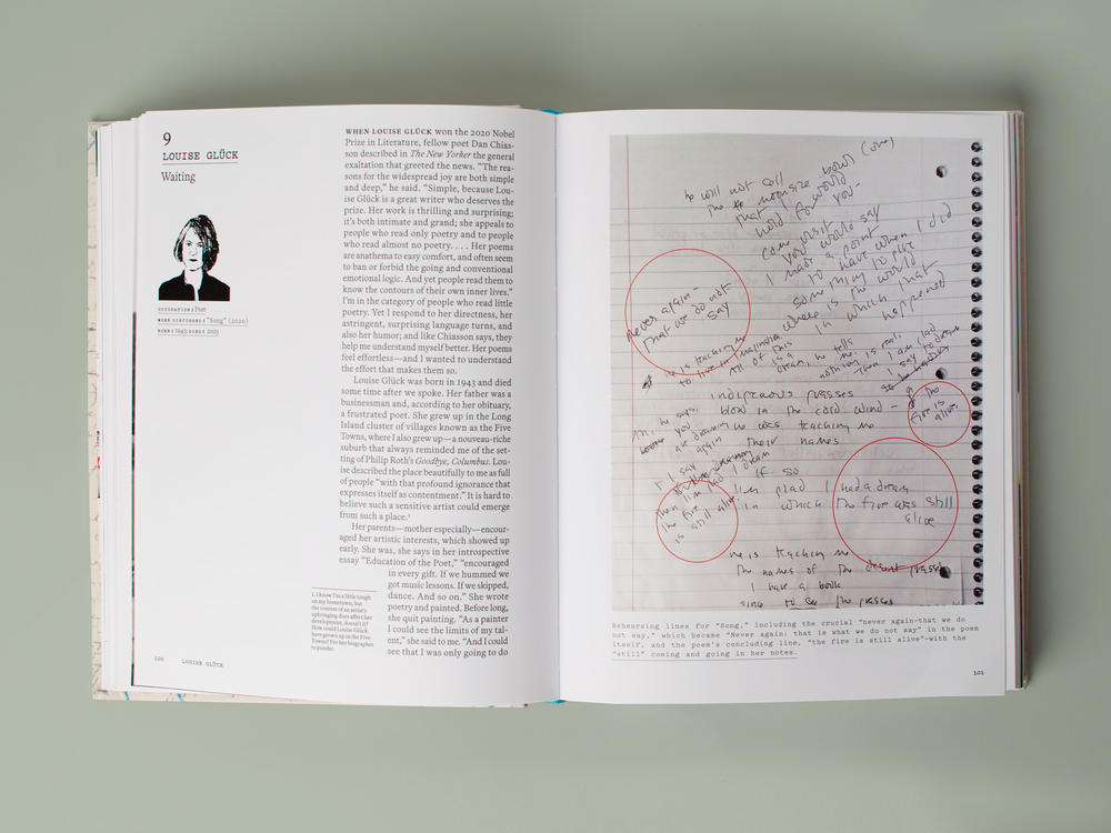A sample of pages from chapter 9 of the book, which profiles poet and essayist Louise Glück.