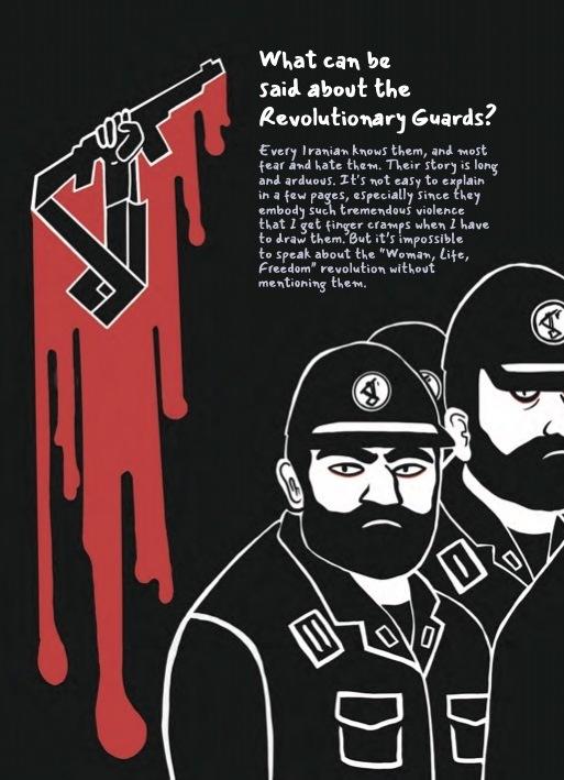 Illustration by Marjane Satrapi about the Iranian revolutionary guards.
