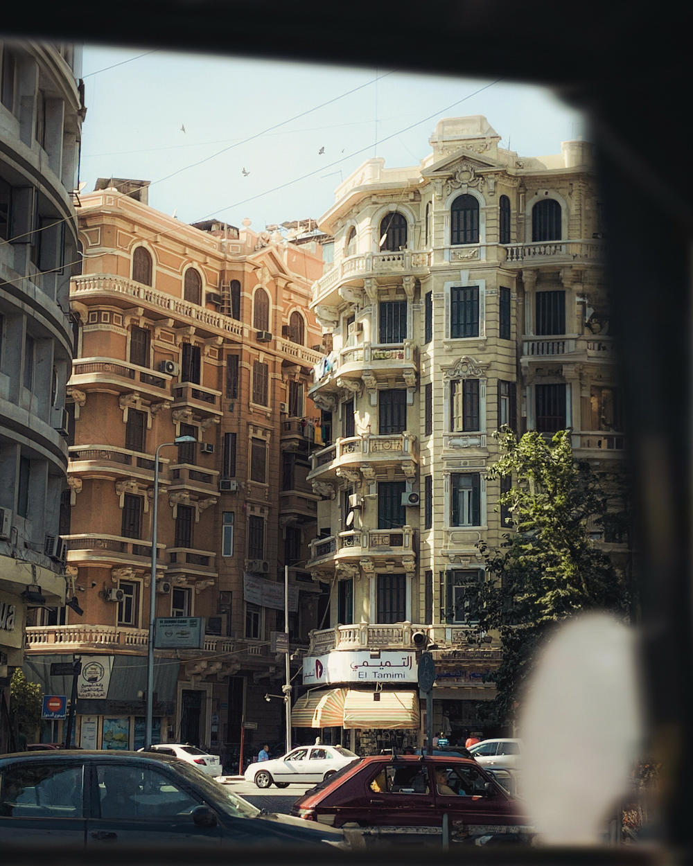 Two buildings in the style of French architecture in downtown Cairo. El Massry studied Egyptian architecture as a student at Helwan University, where he specialized in scenography, the study of crafting stage environments like lighting and mood, and production design<em>. </em>