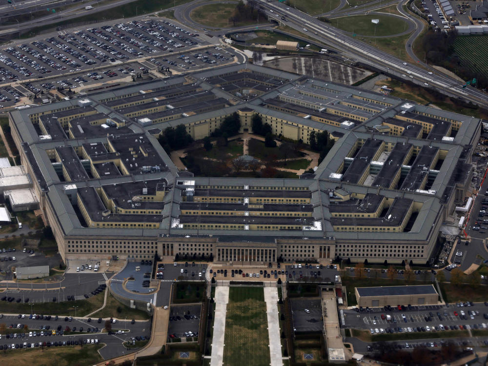 The Pentagon is seen from above on Nov. 29, 2022 in Arlington, Va.