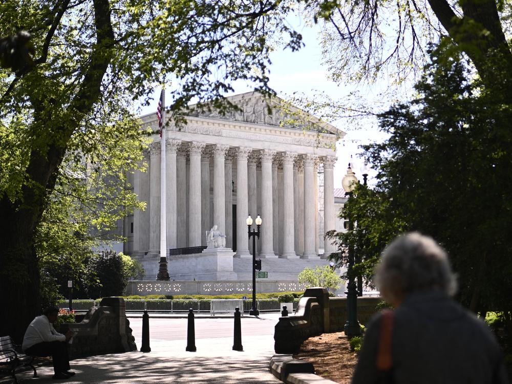 The US Supreme Court on April 23, 2024, in Washington, DC. The Court will hear arguments on April 25, 2024, on whether Donald Trump, as a former president, should be immune from criminal prosecution for acts he committed while in office.