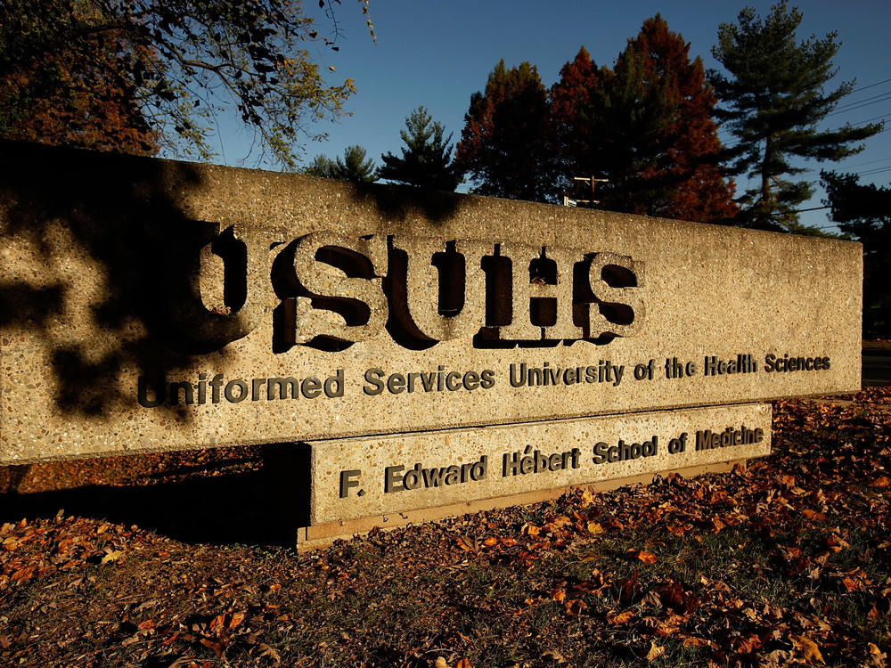 An exterior view of the Uniformed Services University of the Health Sciences in Bethesda, Md., in 2009.