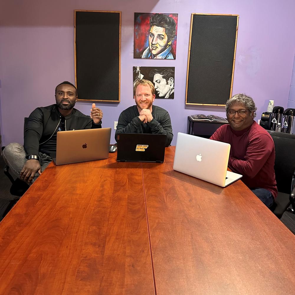 The founders of ViNIL (from left: Sada Garba, Jeremy Brook and Charles Alexander) created the Nashville startup to monitor and offer resources around the escalating use of AI and deepfake technology.