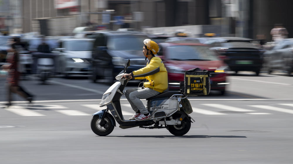Delivery rider in Beijing, China, on April 24, 2024.