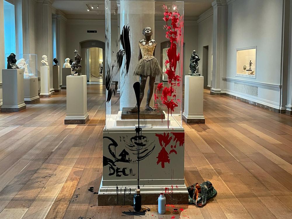 Joanna Smith was sentenced today for defacing the case of Edgar Degas' <em>Little Dancer</em> sculpture in 2023.
