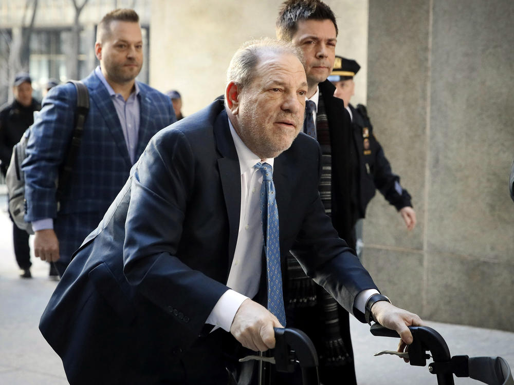 FILE - Harvey Weinstein arrives at a Manhattan courthouse as jury deliberations continue in his rape trial in New York, on Feb. 24, 2020. Weinstein will appear in a New York City court on Wednesday, May 1, 2024, according to the Manhattan district attorney's office.