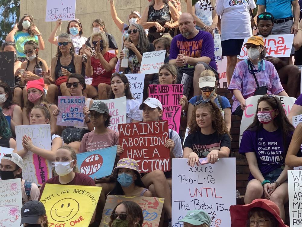 Thousands of abortion rights protesters rallied in Tampa on Oct. 2, 2021.