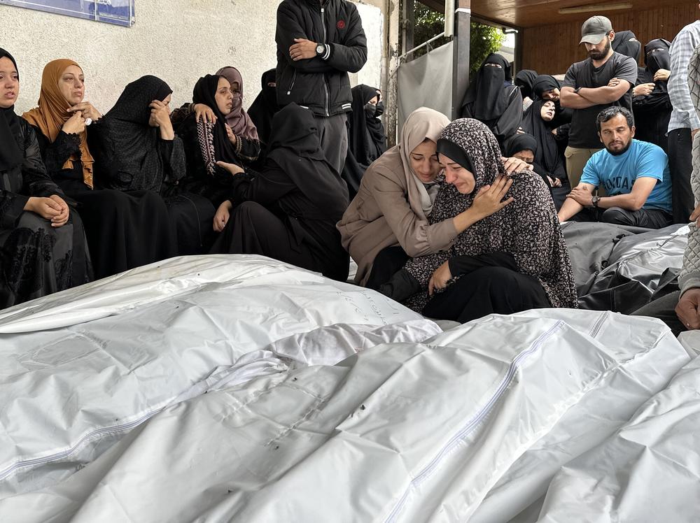 On Monday a morgue in Rafah filled up with the bodies of 25 people killed in Israeli airstrikes. Hospital records show 15 of them women and children.