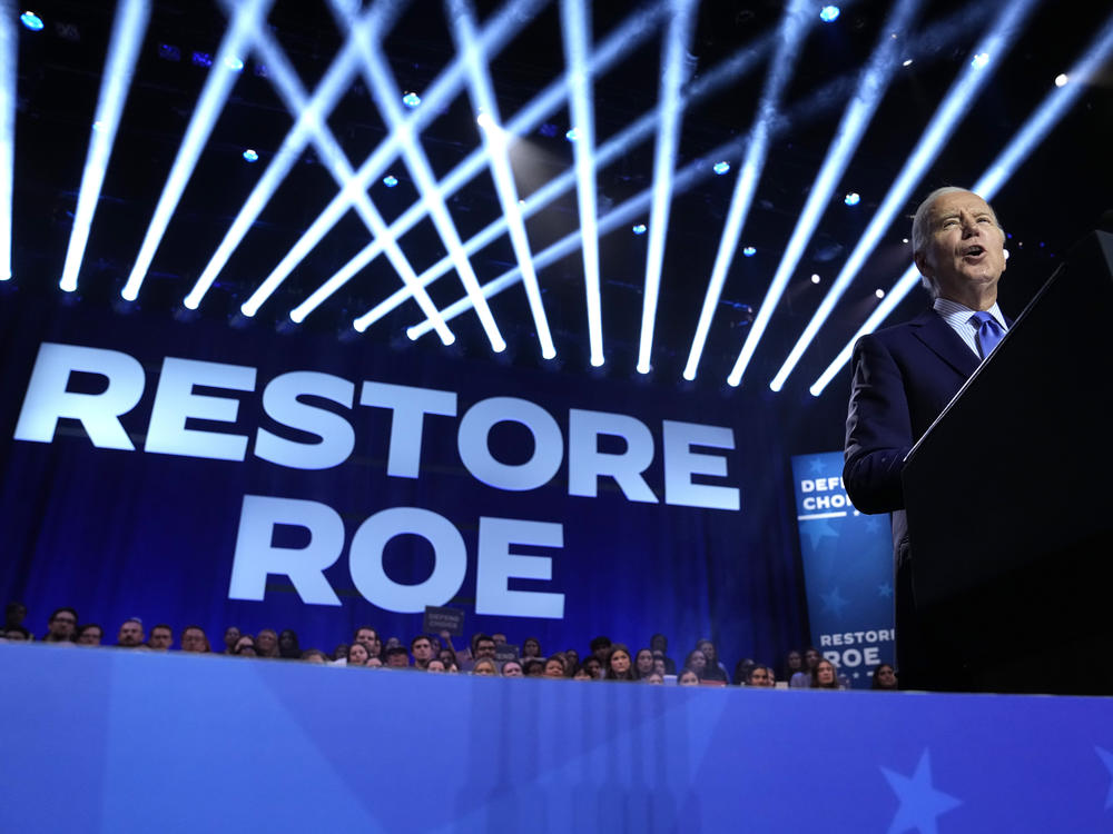 President Joe Biden speaks during an event in Virginia on Jan. 23, to campaign for abortion rights, a top issue for Democrats in the upcoming presidential election.