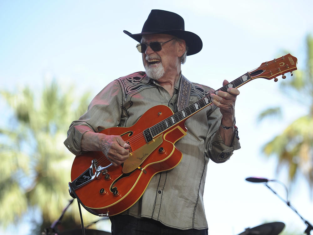 Duane Eddy performs at the Stagecoach Music Festival in Indio, Calif., on , April 27, 2014. Eddy, a pioneering guitar hero whose reverberating electric sound on instrumentals such as 