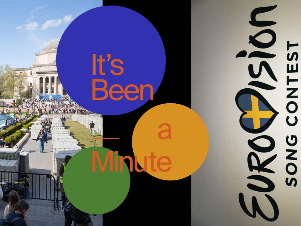 Pro-Palestinian encampment at Columbia University. Eurovision 2024.