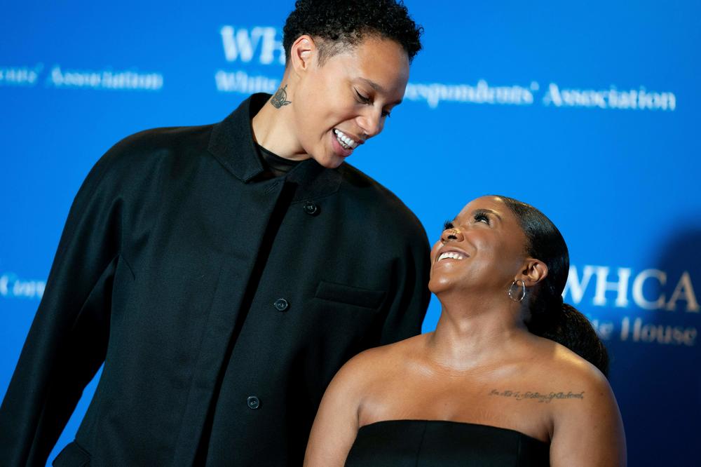 Brittney and Cherelle Griner arrive for the White House Correspondents' Association dinner in April 2023.