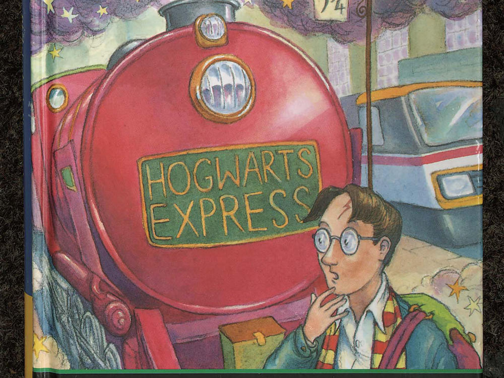 This handout from Christie's shows the cover of J.K. Rowling's first novel <em>Harry Potter And The Philosopher's Stone.</em>