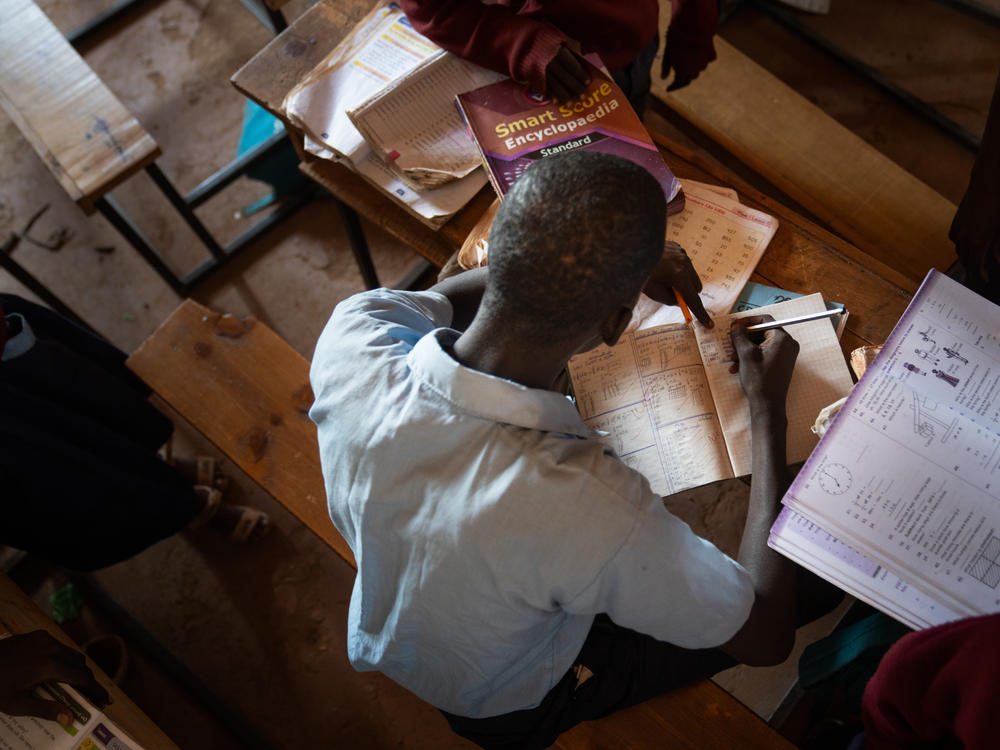 Paris works on his math homework. He says within days of starting school he had a realization: 