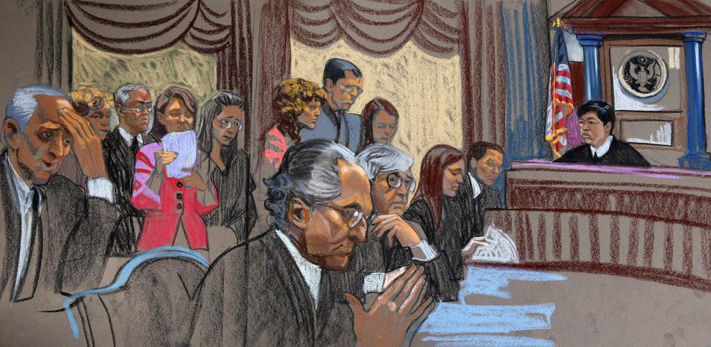 Christine Cornell drew disgraced financier Bernie Madoff during a court appearance in 2009.