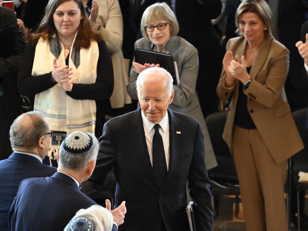 President Biden arrives to speak at the annual Days of Remembrance ceremony at the U.S. Capitol on May 7.