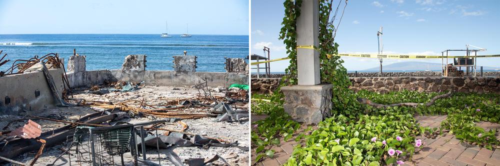 Many waterfront homes and buildings burned in the fire, not far from a sensitive coral reef where many residents swim, fish and surf.