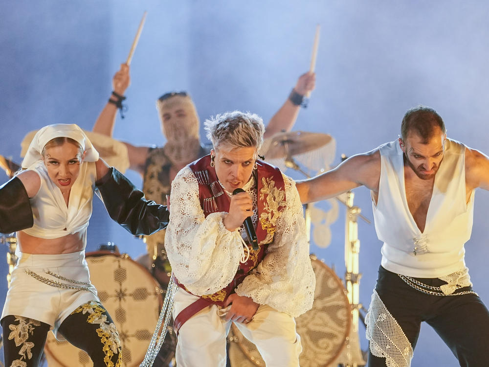 Baby Lasagna of Croatia performs the song Rim Tim Tagi Dim during the first semi-final at the Eurovision Song Contest in Malmo, Sweden, on Tuesday.