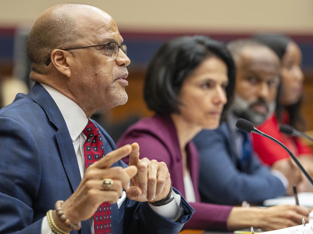 David Banks, chancellor of New York City Public Schools, testified at a House Education Committee hearing on antisemitism on Wednesday. He was joined by Karla Silvestre, president of the Montgomery County Board of Education in Maryland, Emerson Sykes, staff attorney with the ACLU, and Enikia Ford Morthel, superintendent of the Berkeley Unified School District in California.