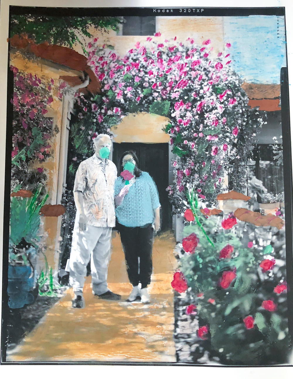 Noreen Raza (right), savors the strange spring of April 2020 with her husband, Harry Robertson (left), in their Morgan Hill, Calif., home.