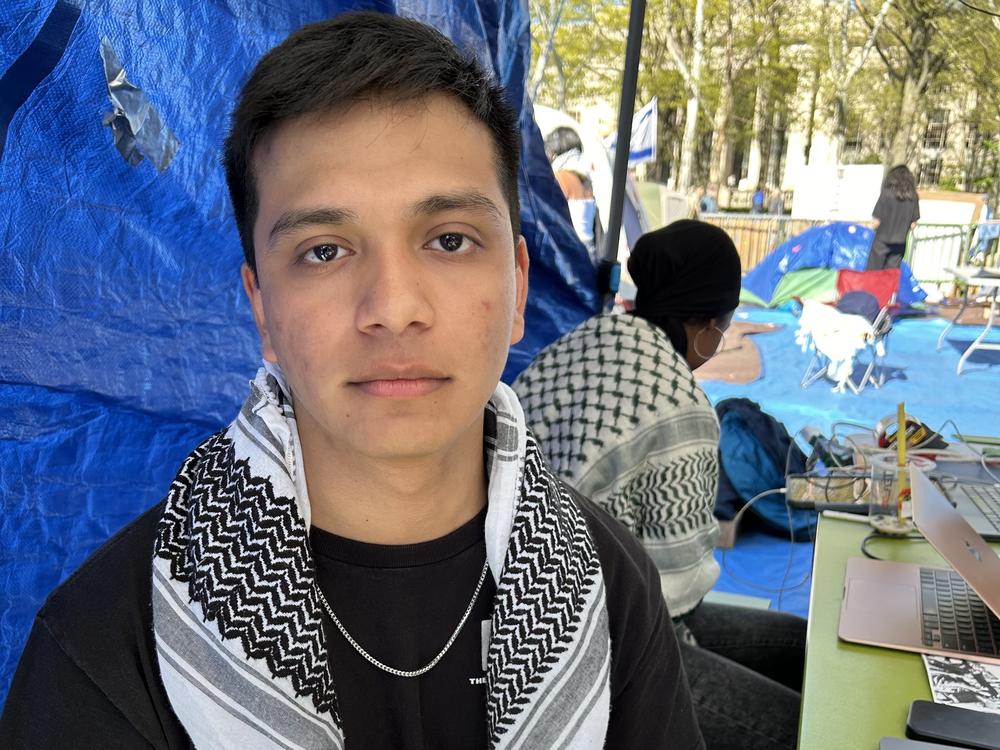 Jamil Dellawer, an MIT student, says the experience of camping inside the barricades has been a positive one. 
